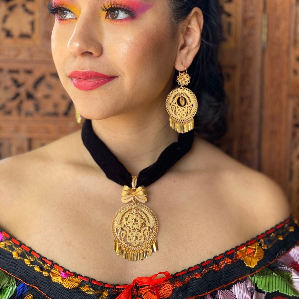 Mexican Choker and Earrings Set